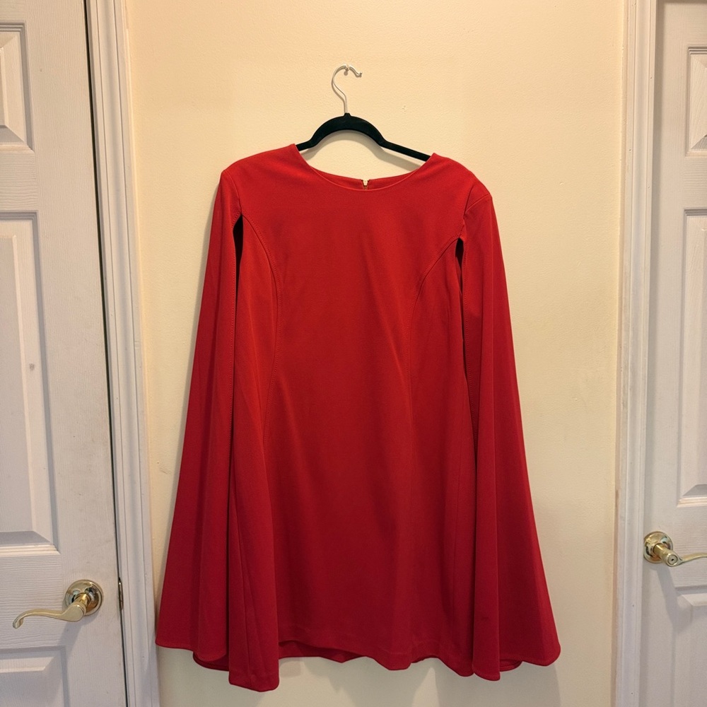 Calvin Klein Red Bell Sleeve A-Line Mini Dress